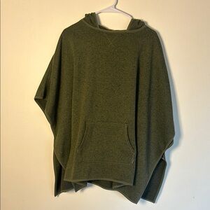 Eddie Bauer Green Hooded Poncho with Front Pocket